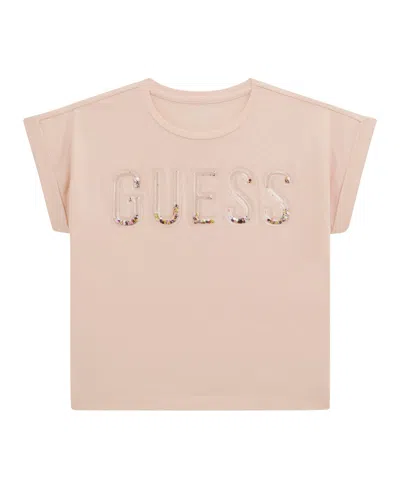 Guess Kids' Big Girls Midi Short Sleeve T-shirt In Pink