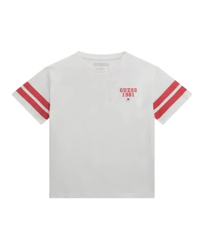 Guess Kids' Big Girls Oversized Slub Short Sleeve Jersey T-shirt In White