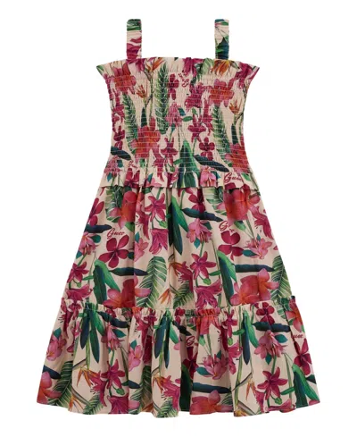 Guess Kids' Big Girls Poplin Sleeveless Dress In Multi
