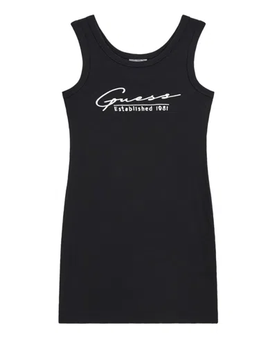 Guess Kids' Big Girls Rib Tank Dress In Black