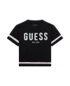 GUESS BIG GIRLS SHORT SLEEVE SEQUIN LOGO T-SHIRT WITH EMBROIDERY