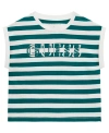 GUESS BIG GIRLS SHORT SLEEVE STRIPE T-SHIRT WITH GUESS APPLIQUE