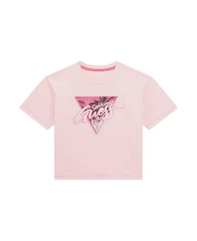 Guess Kids' Big Girls Short Sleeve T-shirt In Ballet Pink