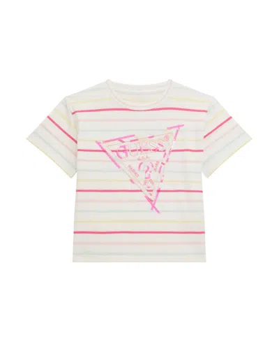 Guess Kids' Big Girls Short Sleeve T-shirt In Palm Pink