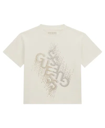 Guess Kids' Big Girls Short Sleeve T-shirt In White