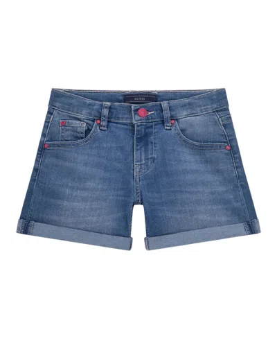 Guess Kids' Big Girls Stretch Denim Shorts In Blue Denim