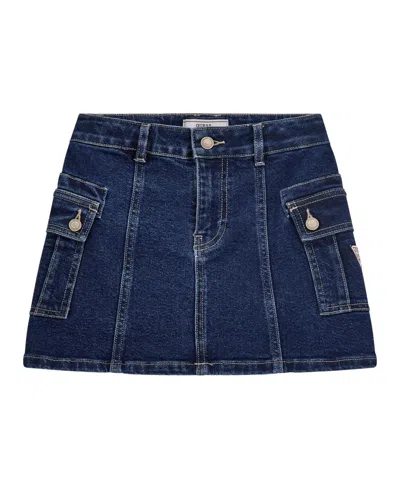 Guess Kids' Big Girls Stretch Denim Skirt In Blue Denim