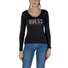 Guess Black Cotton Long Sleeve In Black