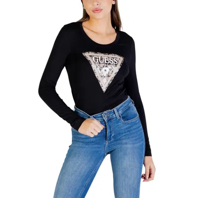 Guess Black Cotton Long Sleeve T-shirt