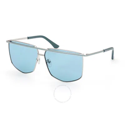 Guess Blue Geometric Ladies Sunglasses Gu7851 10v 63 In Metallic