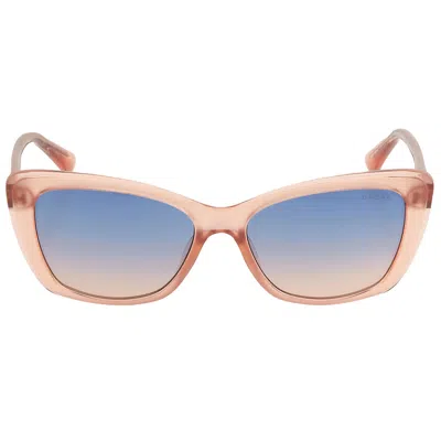 GUESS BLUE GRADIENT CAT EYE LADIES SUNGLASSES GU7774 74W 55