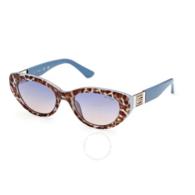Guess Blue Gradient Cat Eye Ladies Sunglasses Gu7849 92w 51 In Brown