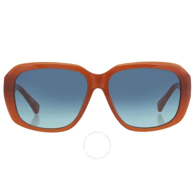 Guess Blue Gradient Geometric Ladies Sunglasses Gu8233 44w 58 In Blue / Orange