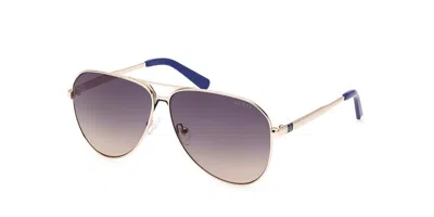 Guess Blue Gradient Pilot Men's Sunglasses Gu00069 32w 63
