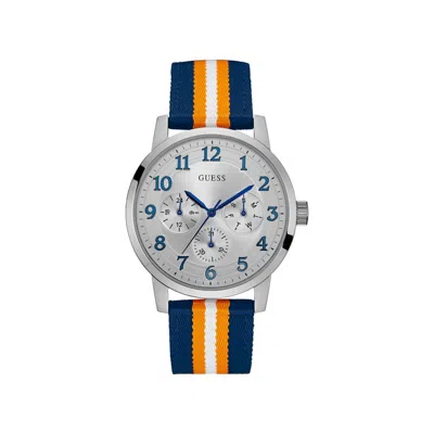 Guess Blue Nylon Watch In Metallic