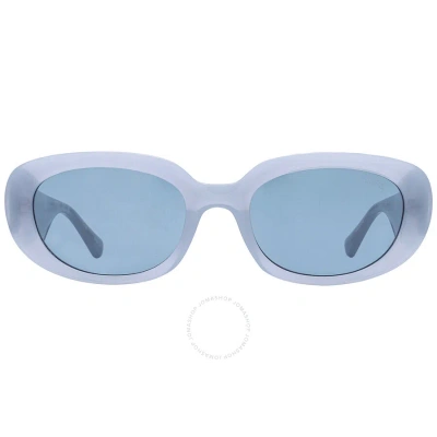 Guess Blue Oval Ladies Sunglasses Gu8260 20v 54 In Blue / Grey