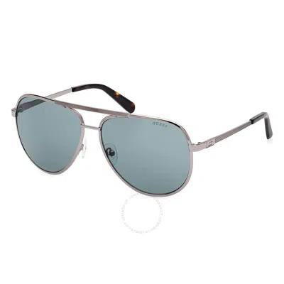 Guess Blue Pilot Men's Sunglasses Gu00209 08v 61