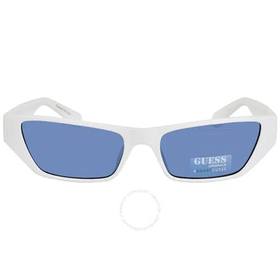 Guess Blue Rectangular Unisex Sunglasses Gu8232 21v 56
