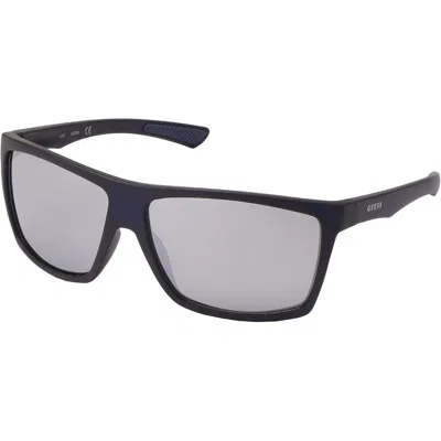 Guess Blue Resin Sunglasses In Black