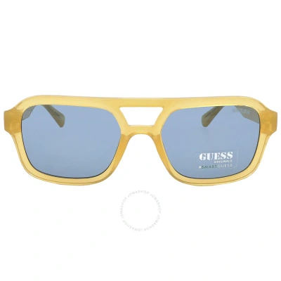 Guess Blue Square Unisex Sunglasses Gu8259 39v 53 In Blue / Yellow