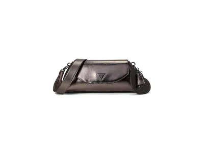 Guess Bolena Flap Shoulder Bag Handbags Pewter: One Size In Gray