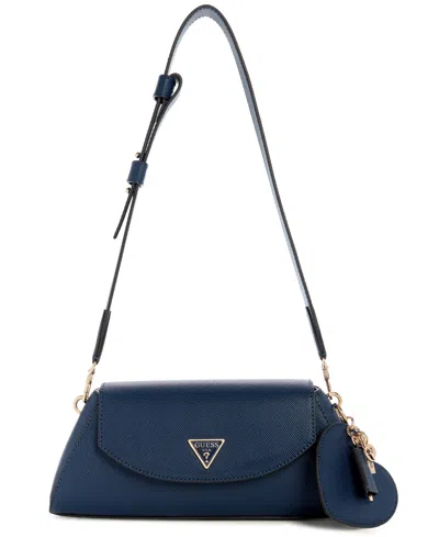 Guess Bolena Flap Small Shoulder Bag In Blue