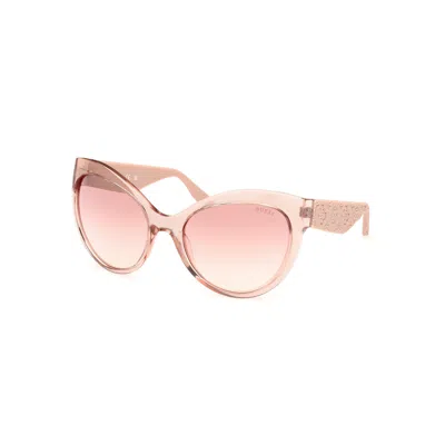 Guess Bordeaux Mirror Butterfly Ladies Sunglasses Gu00130 57u 61 In Pink