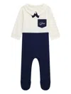 Guess Baby Boys Brushed Interlock Coverall In Blue