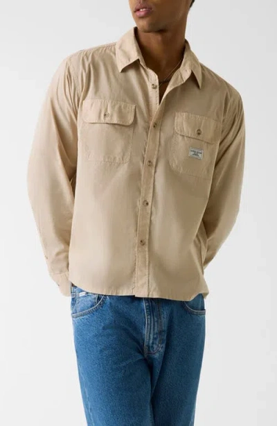 Guess Boxi Cotton Button-up Shirt In Brown