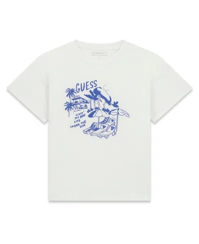 Guess Kids' Boys' 7-18 Graphic Print T-shirt In White