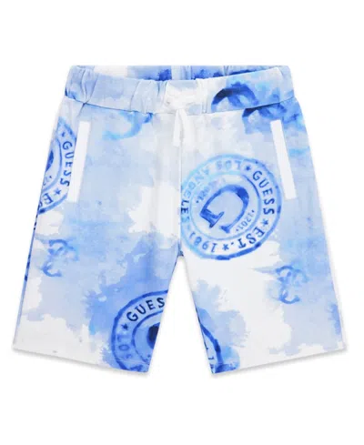 Guess Kids' Boys' 7-18 Tie-dye French Terry Bermuda Shorts In Blue