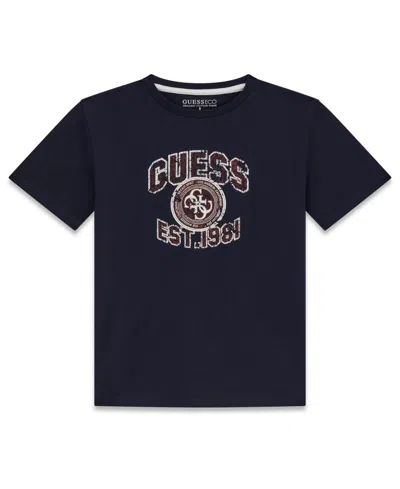 Guess Kids' Boys' 8-18 Crewneck T-shirt In Blue