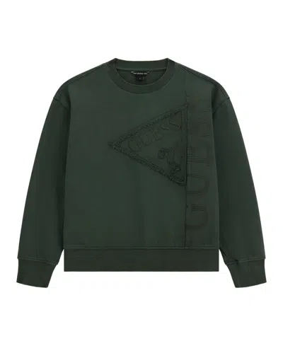 Guess Kids' Boys 8-18 Long Sleeves Crewneck Sweatshirt In Green