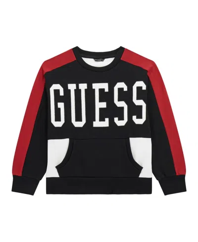 Guess Kids' Boys 8-18 Oversized Crewneck Sweatshirt In Black