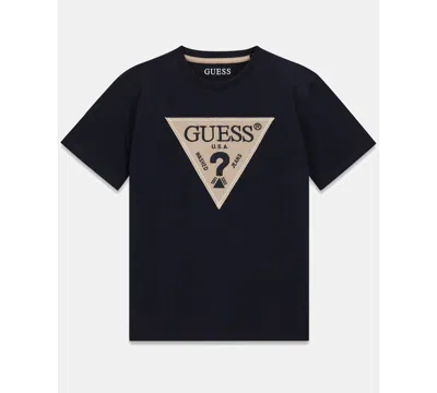 Guess Kids' Boys' 8-18 Short-sleeve Triangle Logo T-shirt In Black