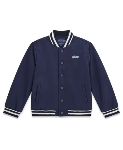 Guess Kids' Boys' 8-18 Stand Collar Padded Bomber Jacket In Blue