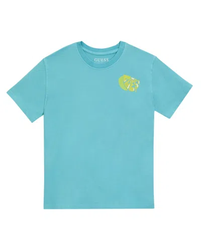 Guess Kids' Boys' 8-16 Garment Dye Oversize Short-sleeve T-shirt In Blue