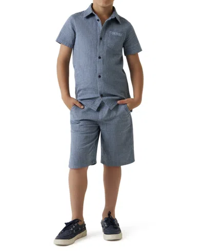 Guess Kids' Boys' 8-16 Seersucker Chino Shorts In Blue