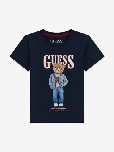 Guess Babies'  Boys Bear Logo T-shirt In Black