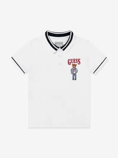 Guess Kids'  Boys Bear Polo Shirt In White
