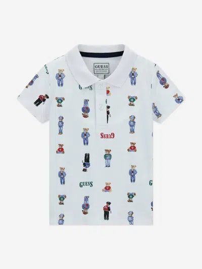 Guess Kids'  Boys Bear Polo Shirt In White