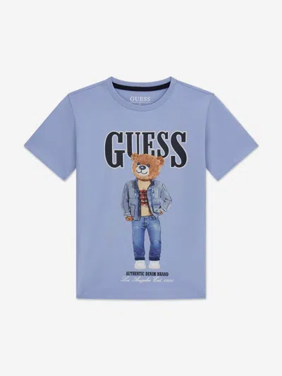 Guess Babies'  Boys Bear T-shirt In Blue