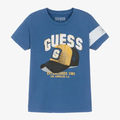 Guess Babies' Boys Blue Cotton T-shirt
