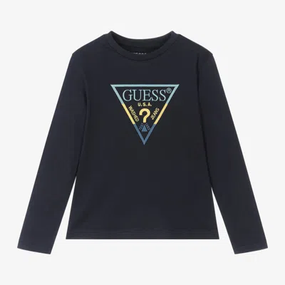 Guess Babies' Boys Blue Cotton Triangle Top
