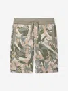 Guess Camouflage-print Cotton Shorts In Green