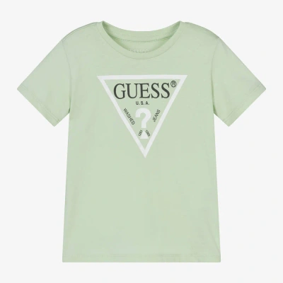 Guess Kids' Boys Green Cotton Triangle T-shirt