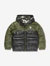 Guess Boys Hooded Puffer Jacket In Green