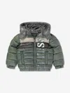 Guess Boys Hooded Puffer Jacket In Green