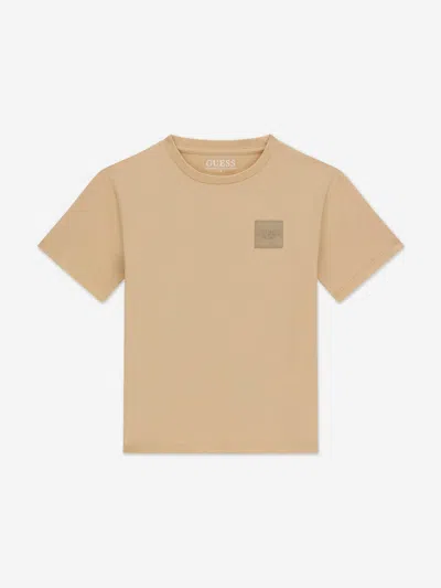 Guess Babies'  Boys Logo Badge T-shirt In Brown