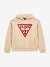 Guess Logo-embroidered Hoodie In Neutral